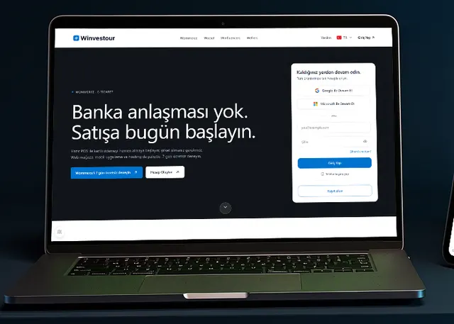 Dizüstü bilgisayarda kurumsal web sitesi